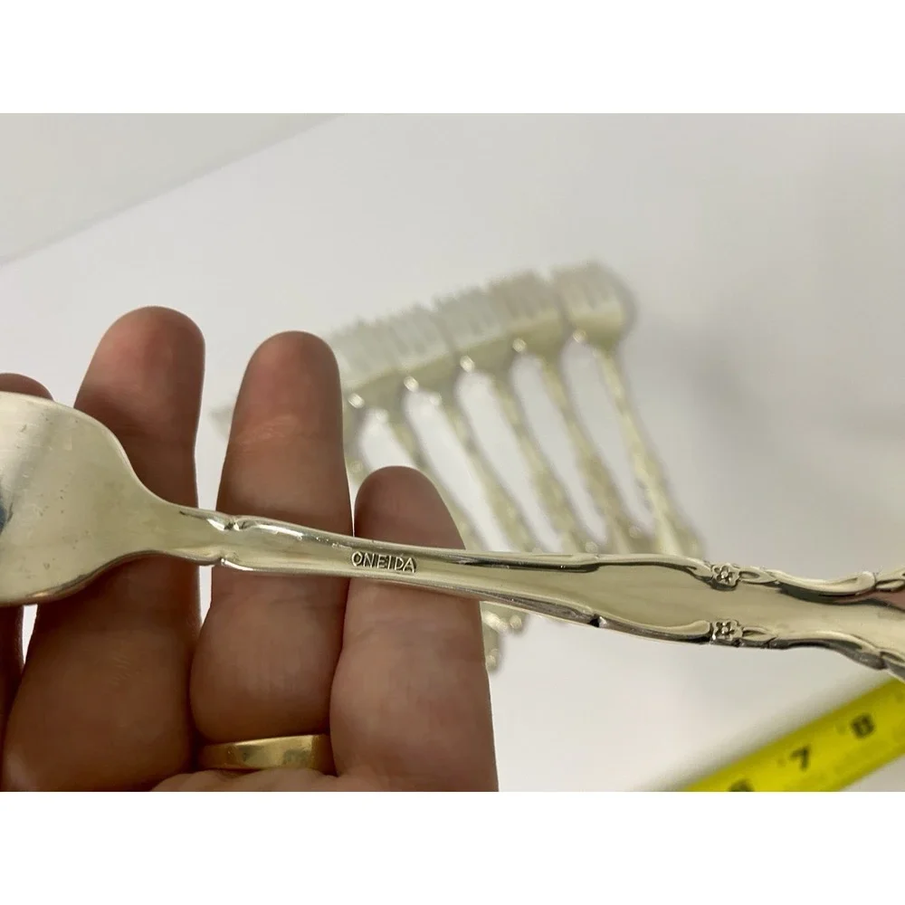 Salad Forks Oneida Community Affection Silverplate Lot Of 8